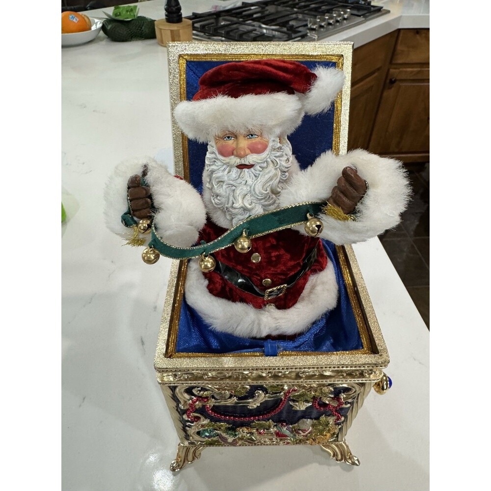 Victorian Santa Musical Jack in the Box by Jaki Katz Ashford Franklin Mint